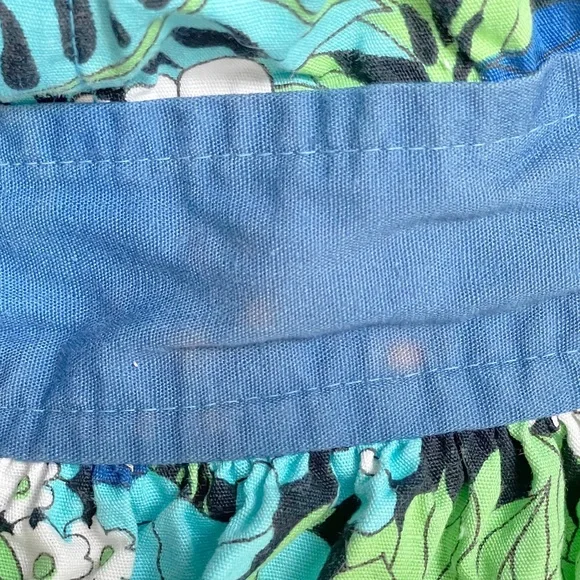 Blue Floral Vintage Pinafore Apron - Picture 15 of 17